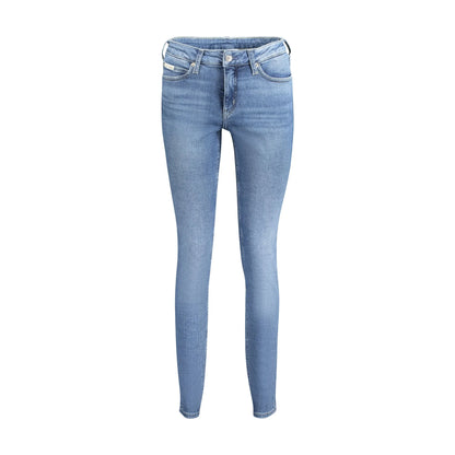 Calvin Klein Jeans Donna Blu Effetto Slavato Logo - foto prodotto
