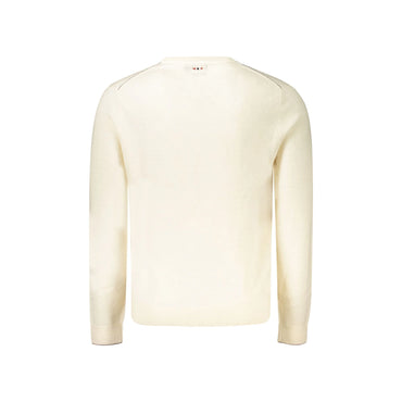 Napapijri Maglione Uomo Bianco Girocollo con Ricamo Logo Maglie - vista 2
