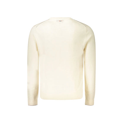 Napapijri Maglione Uomo Bianco Girocollo con Ricamo Logo Maglie - vista 2