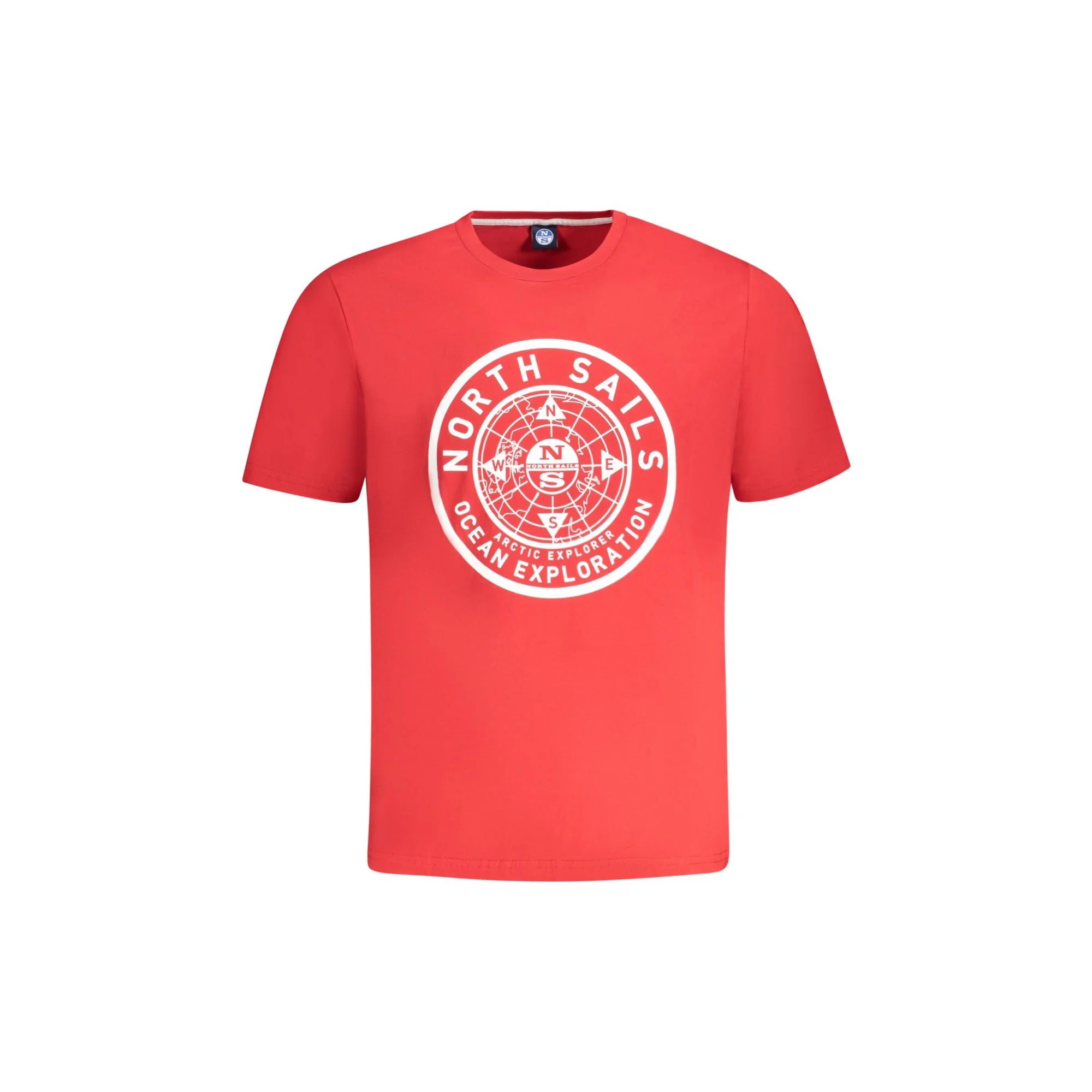 North Sails T-Shirt Maniche Corte Uomo Rossa Stampa Logo Rosso - foto prodotto