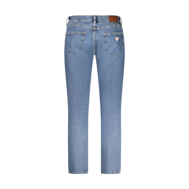 Guess Jeans Uomo Blu Effetto Slavato Logo - vista 2