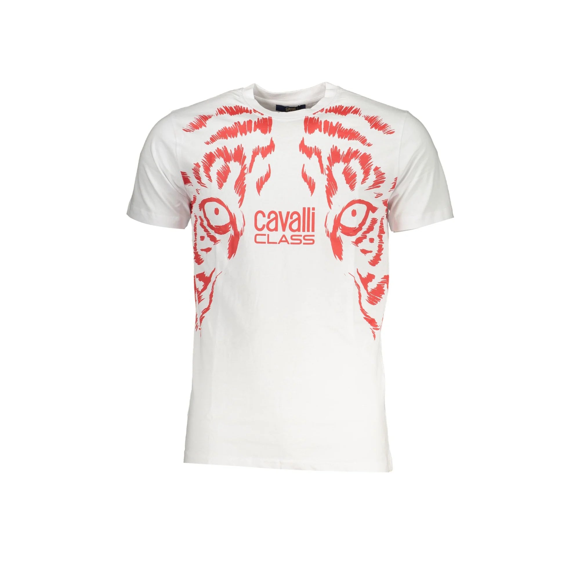 Cavalli Class T-Shirt Maniche Corte Uomo Bianca Stampa Logo Bianco - foto prodotto