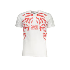 Cavalli Class T-Shirt Maniche Corte Uomo Bianca Stampa Logo