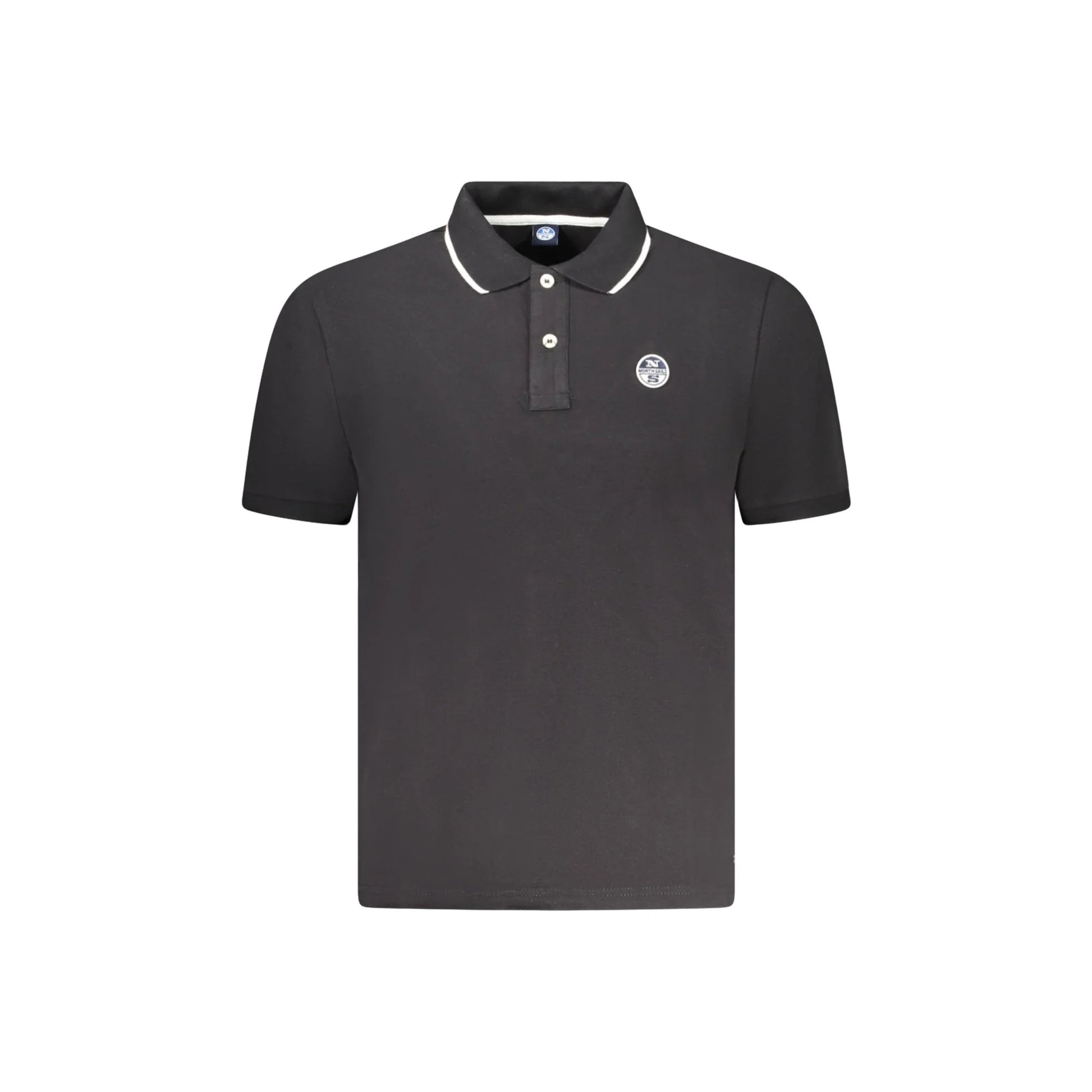 North Sails Polo Uomo Nera Maniche Corte Cotone Logo Nero - foto prodotto