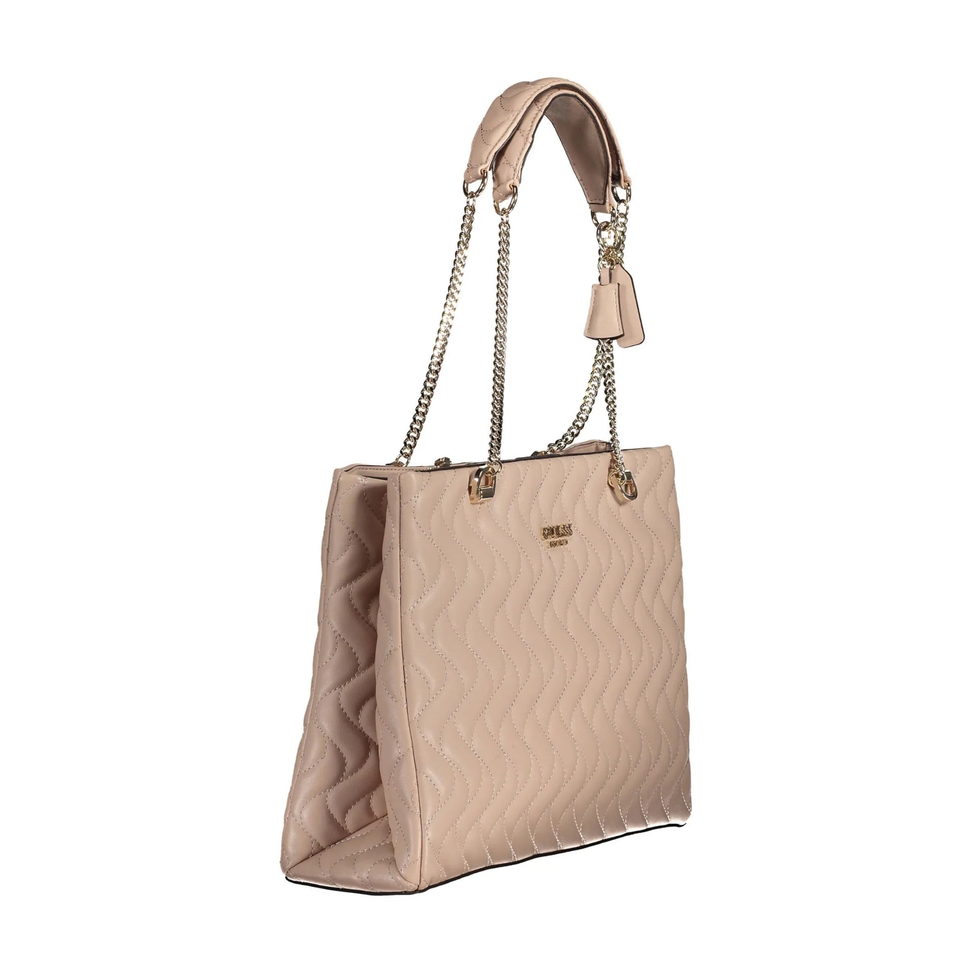 GUESS JEANS Borsa Donna con Catena Rosa a Spalla con Zip e Dettagli a Contrasto Borse - vista 3