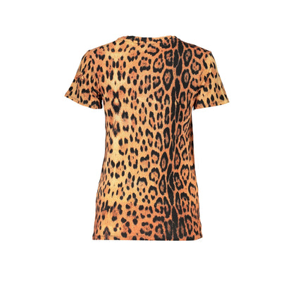 Cavalli Class T-Shirt Maniche Corte Donna Arancione Stampa Logo - vista 2