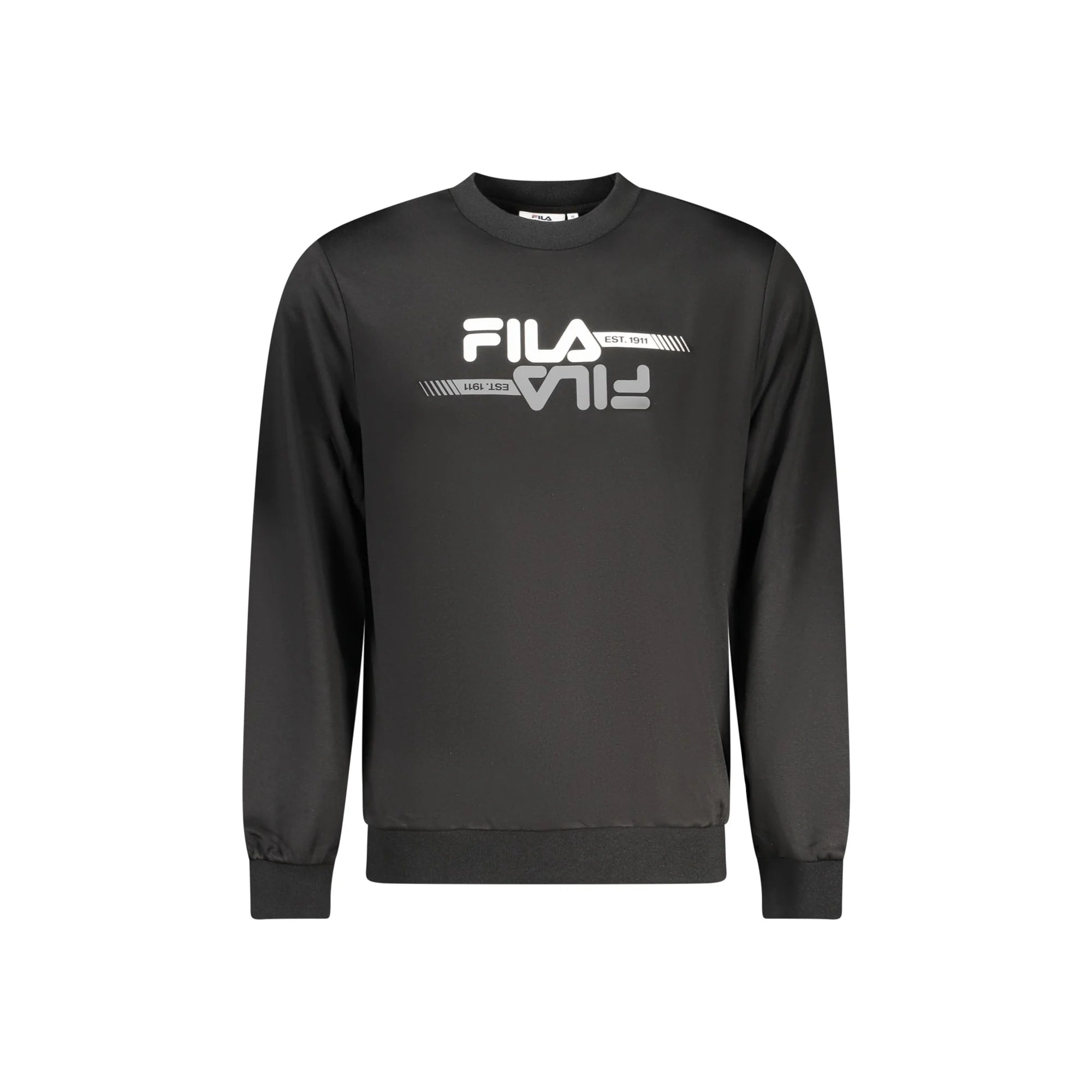 Fila Felpa Uomo Nera Girocollo Garzata Logo Felpe Nero - foto prodotto