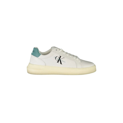 CALVIN KLEIN Scarpe Sneakers Uomo Bianche con Lacci e Logo Bianco - foto prodotto