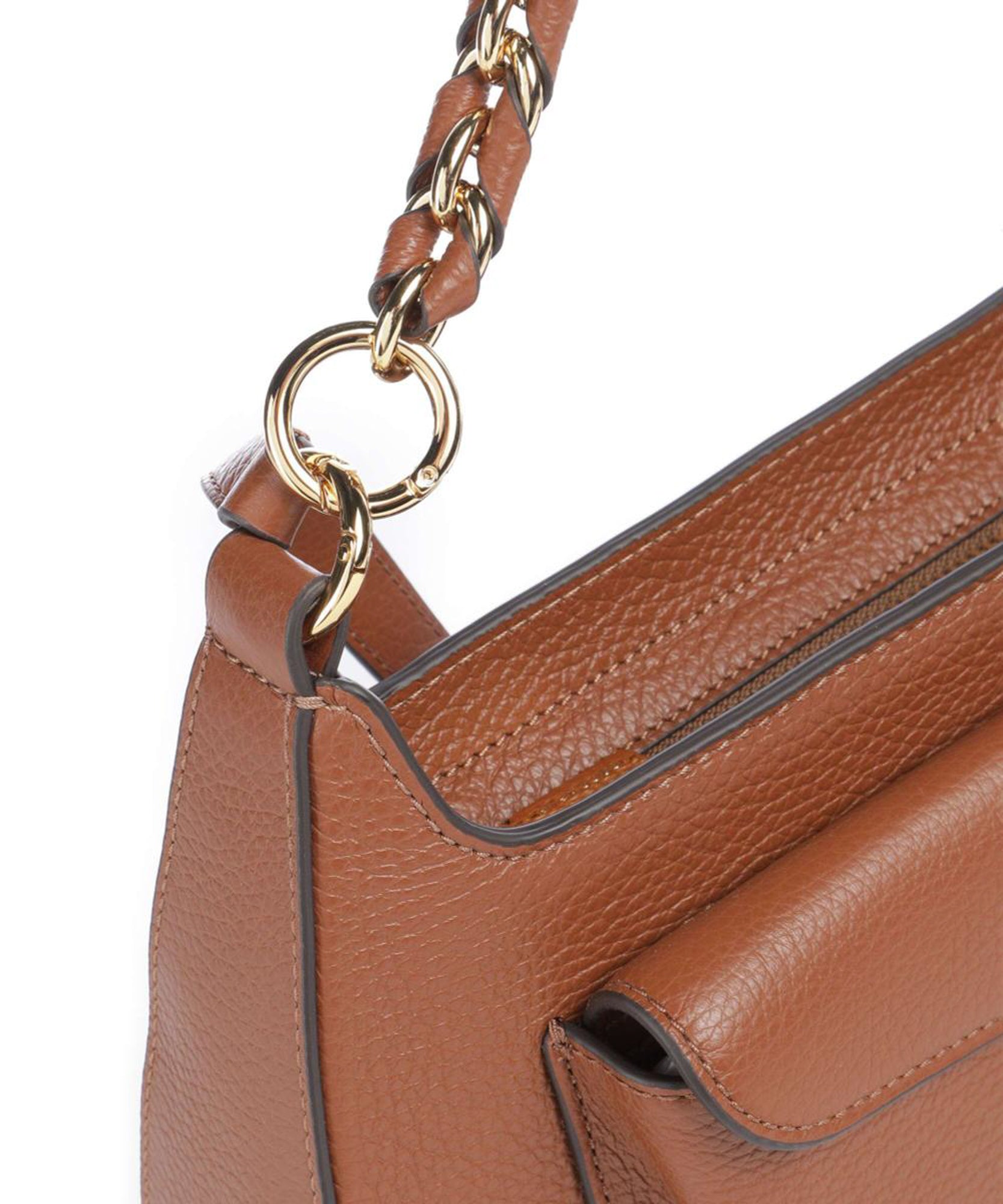 COCCINELLE Borsa Donna a Spalla Marrone, In Vera Pelle, Beat Generation