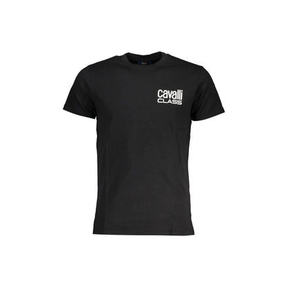 Cavalli Class T-Shirt Maniche Corte Uomo Nera Stampa Logo Nero - foto prodotto