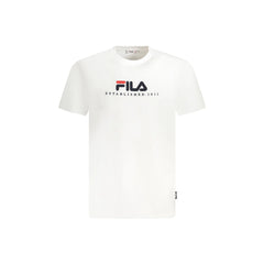 Fila T-Shirt Maniche Corte Uomo Bianca Ricamo
