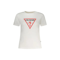Guess vaqueros camiseta de Manga Corta para Mujer Blanca con Estampado de Logo