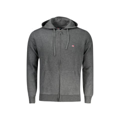 Norway 1963 Cardigan Homme Gris à Capuche Fermeture Éclair Poches Broderie Logo