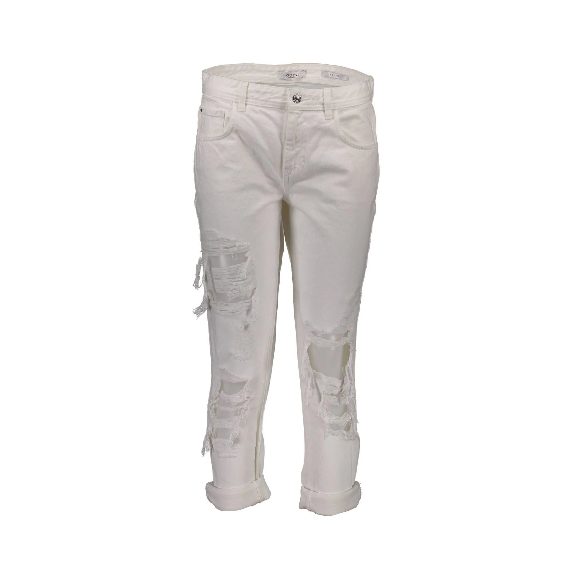 Guess Jeans Jeans Donna Bianco Effetto Usurato Logo - foto prodotto