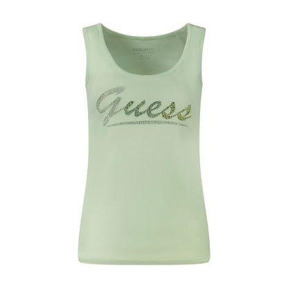 Guess Jeans Canotta Donna Verdi Strass Logo Camicie Verde - foto prodotto