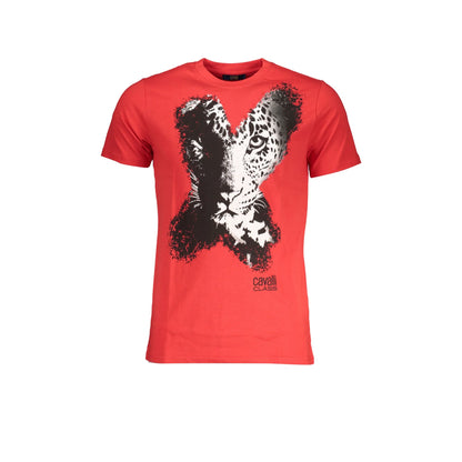 Cavalli Class T-Shirt Maniche Corte Uomo Rossa Stampa Logo Rosso - foto prodotto