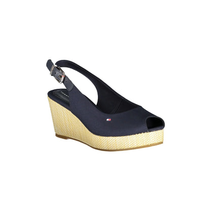 Tommy Hilfiger Sandali Pelle Sandali Donna Blu Tacco 7 cm Logo - vista 2