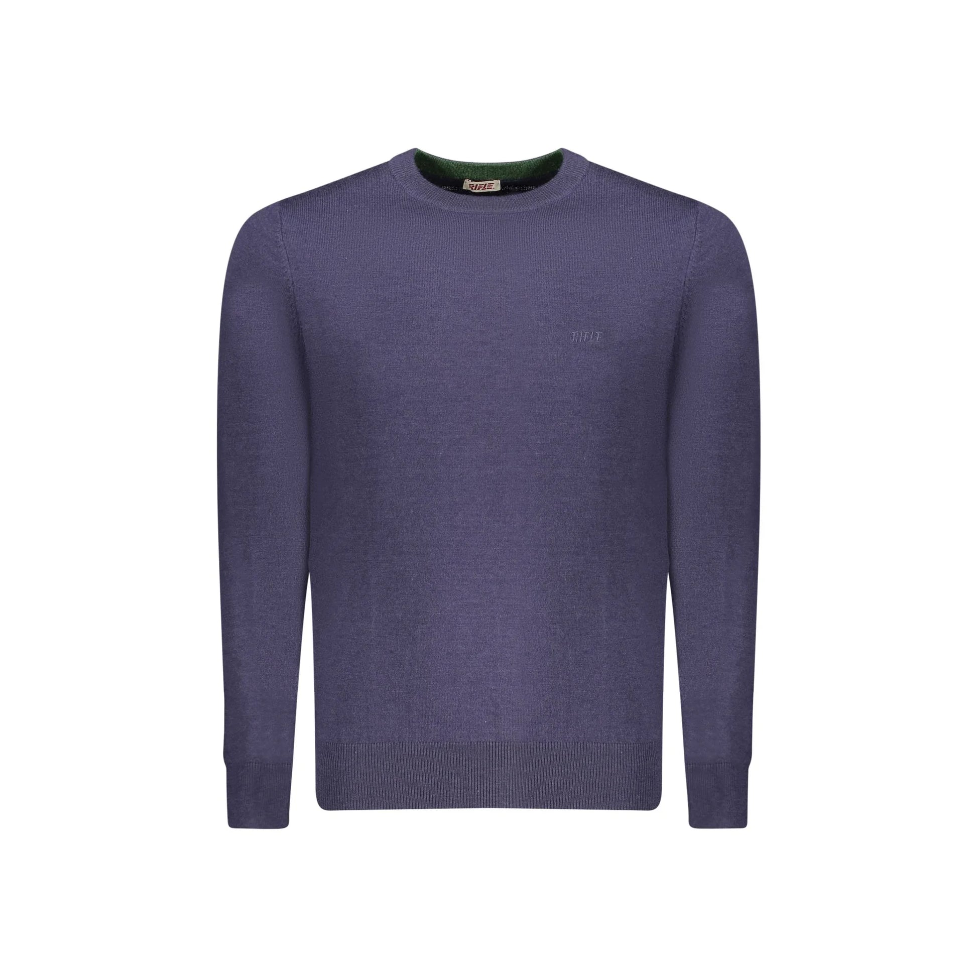Rifle Maglia Uomo Blu Girocollo Maniche Lunghe Ricamo Logo Maglie - foto prodotto