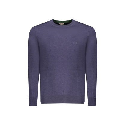 Rifle Maglia Uomo Blu Girocollo Maniche Lunghe Ricamo Logo Maglie - foto prodotto