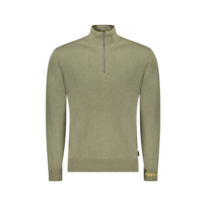 Pepe Jeans Maglia Uomo Verde Mezzo Zip Ricamo Maglie - foto prodotto