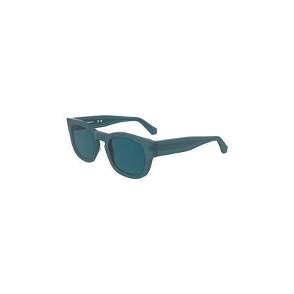 Calvin Klein Occhiali da Sole Donna Blu Lente Rotonda Logo - vista 2