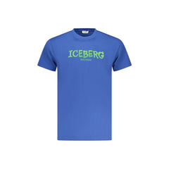 Iceberg T-Shirt Manches Courtes Homme Bleu Imprimé Logo