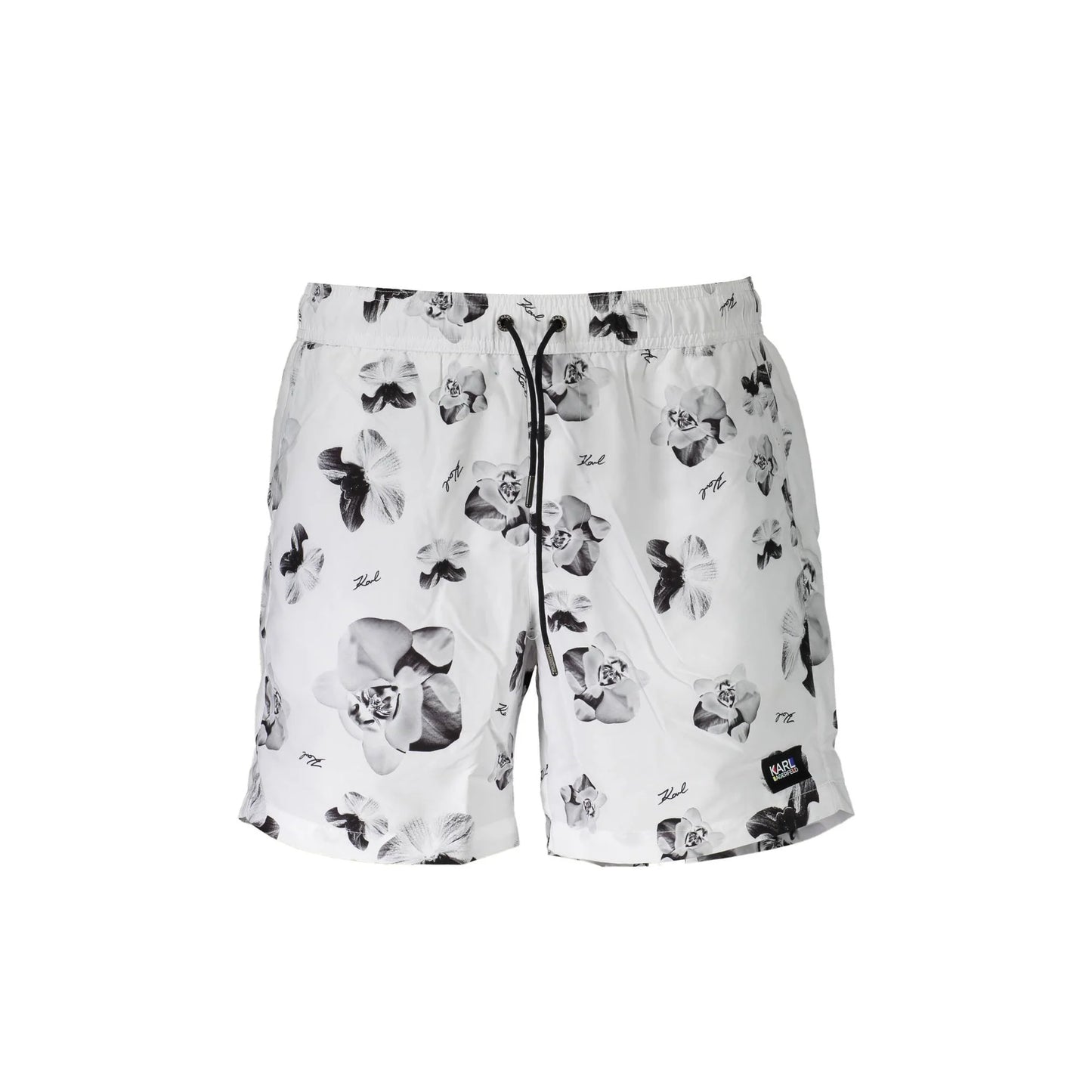 Karl Lagerfeld Beachwear Costume da Mare Uomo Bianco Logo - foto prodotto