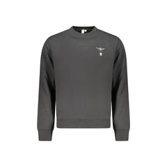 Accademia Militare Felpa Maniche Lunghe Uomo Nera Ricamo Logo