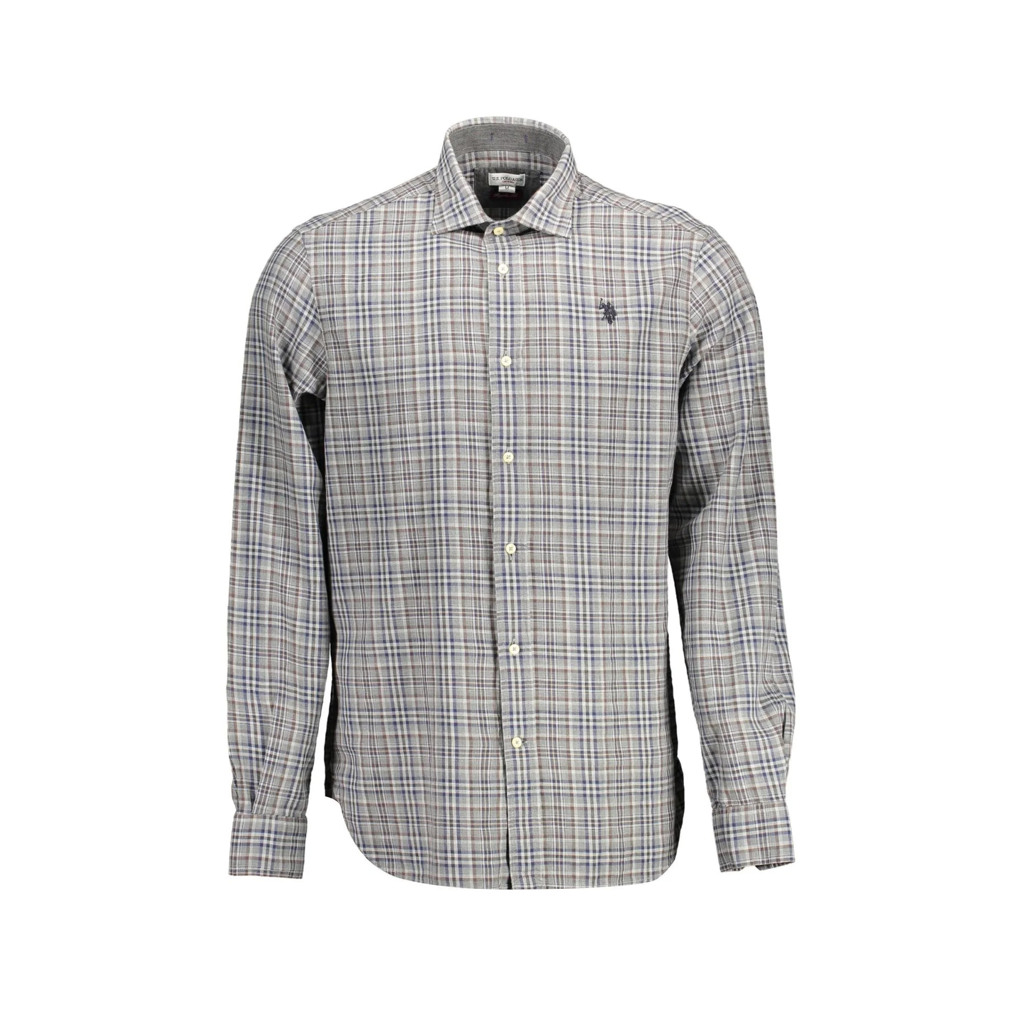 U.S. Polo Camicia Maniche Lunghe Uomo Grigia Ricamo Camicie Grigio - foto prodotto