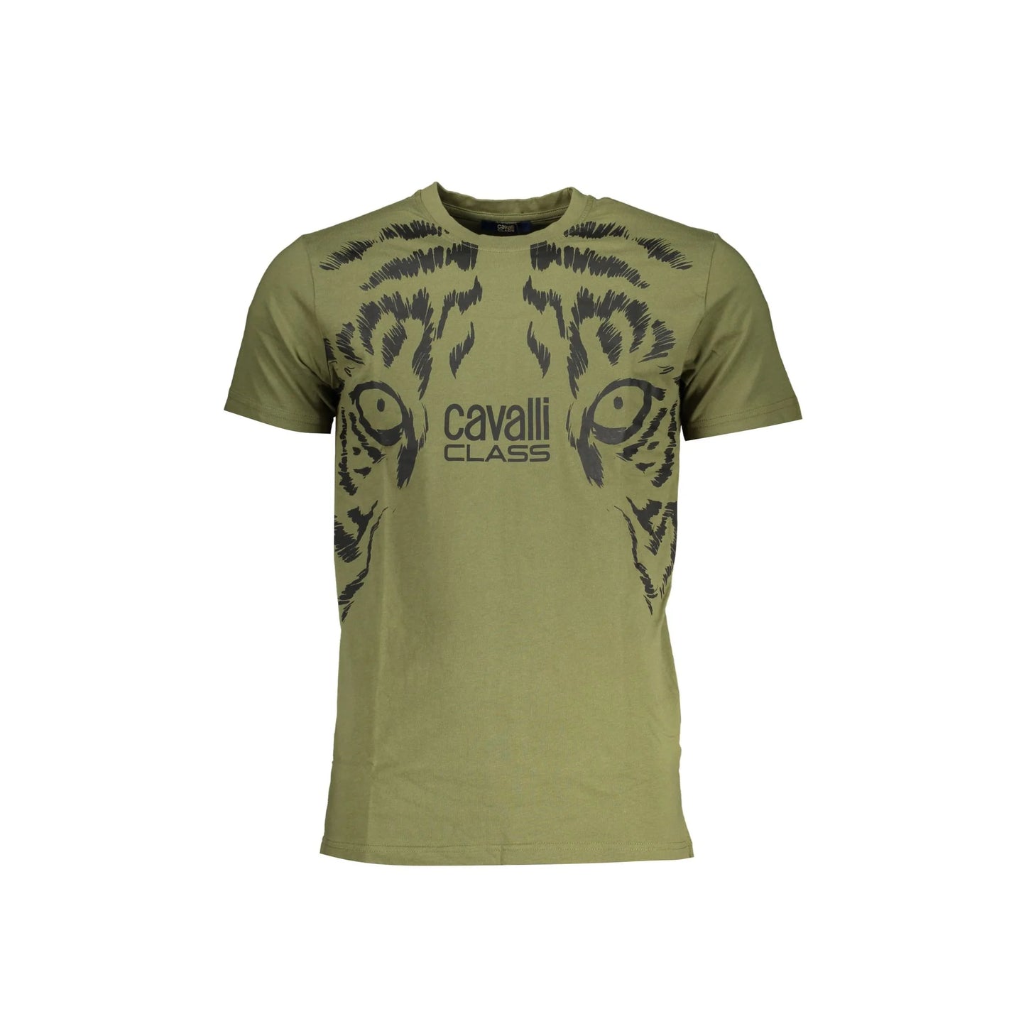 Cavalli Class T-Shirt Maniche Corte Uomo Verde Stampa - foto prodotto