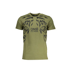 Cavalli Class T-Shirt Maniche Corte Uomo Verde Stampa