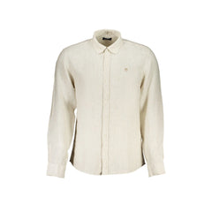 North Sails Camicia Maniche Lunghe Uomo Beige Ricamo