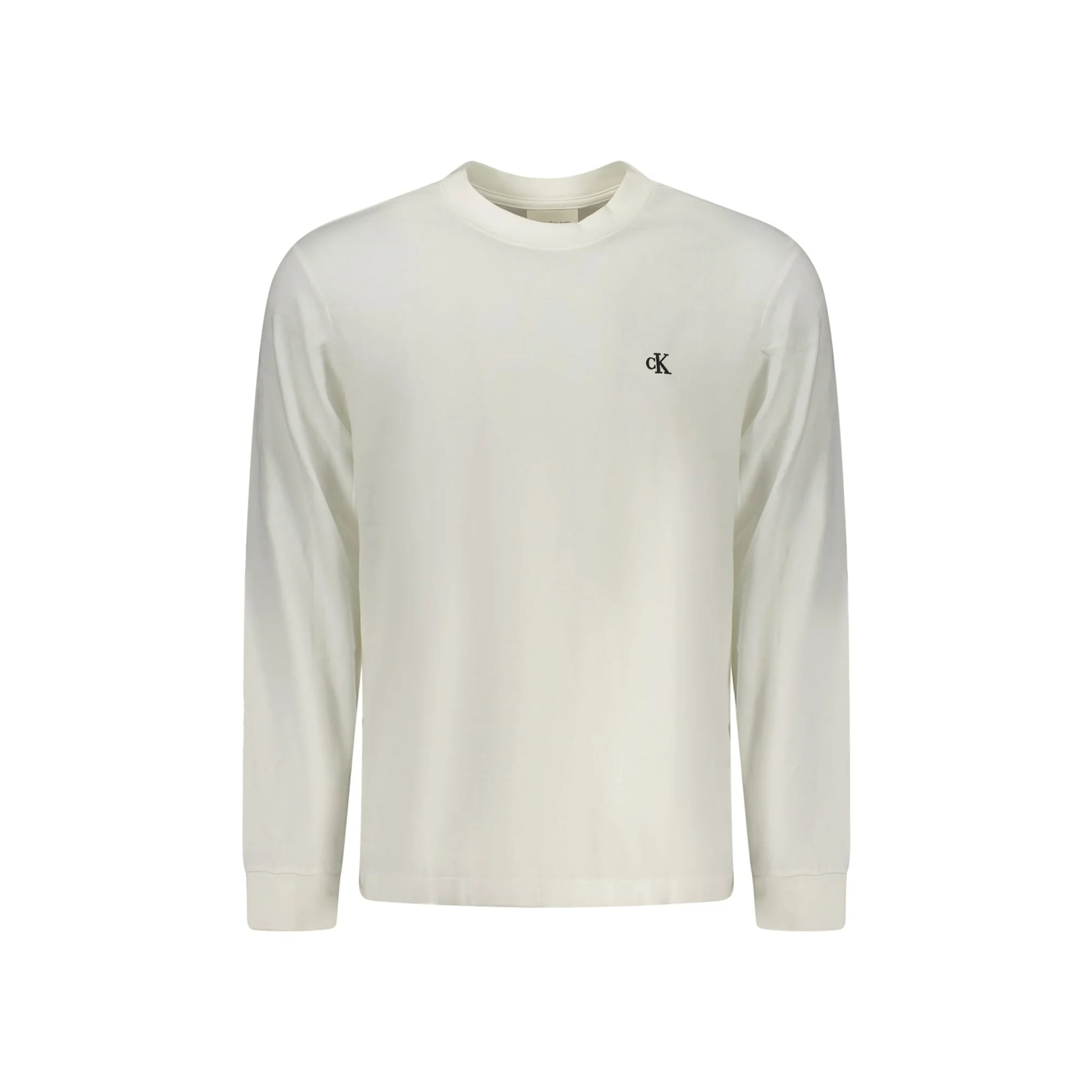 Calvin Klein T-Shirt Maniche Lunghe Uomo Bianca Ricamo Logo Bianco - foto prodotto