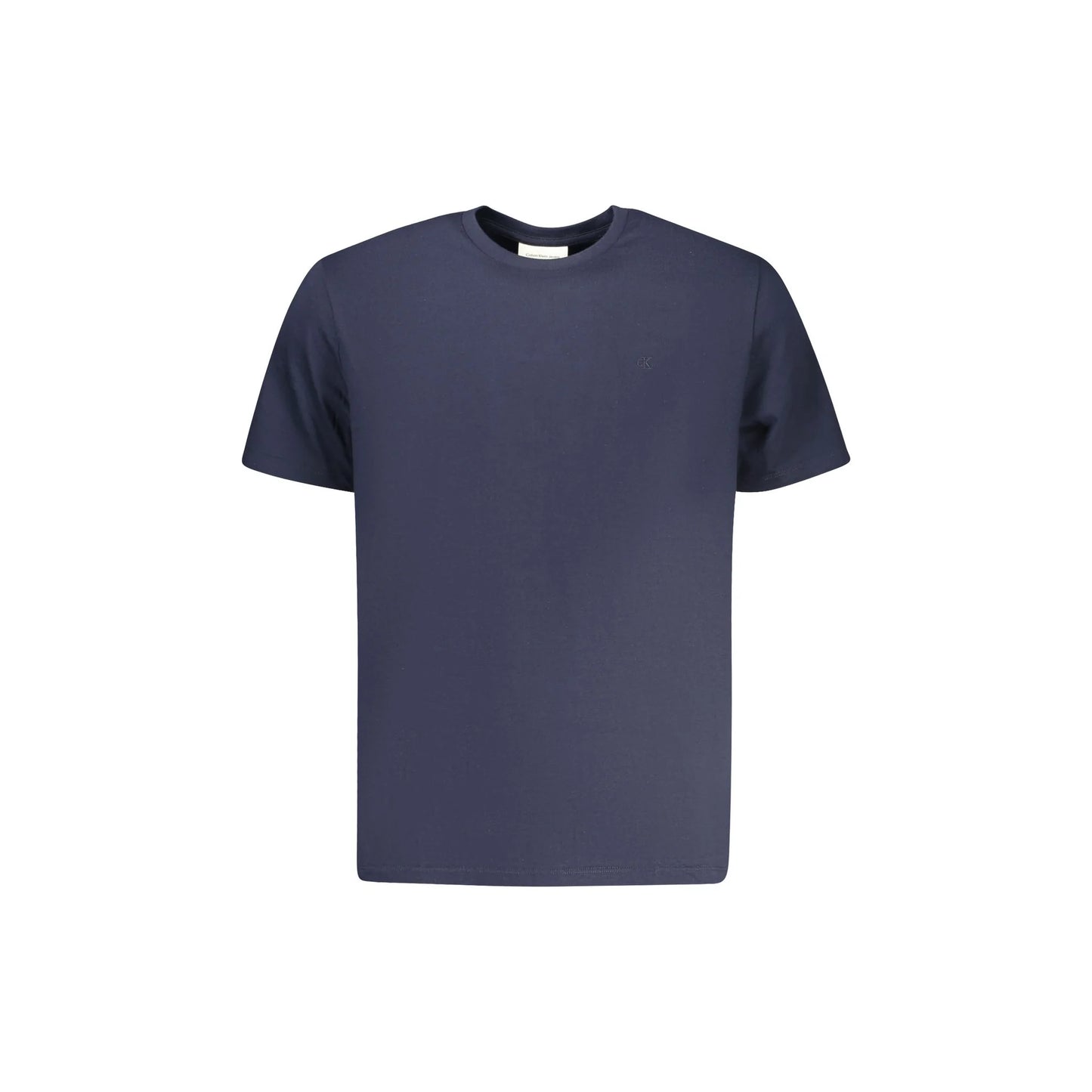 Calvin Klein T-Shirt Uomo Maniche Corte Girocollo Cotone Logo Ricamato Blu - foto prodotto