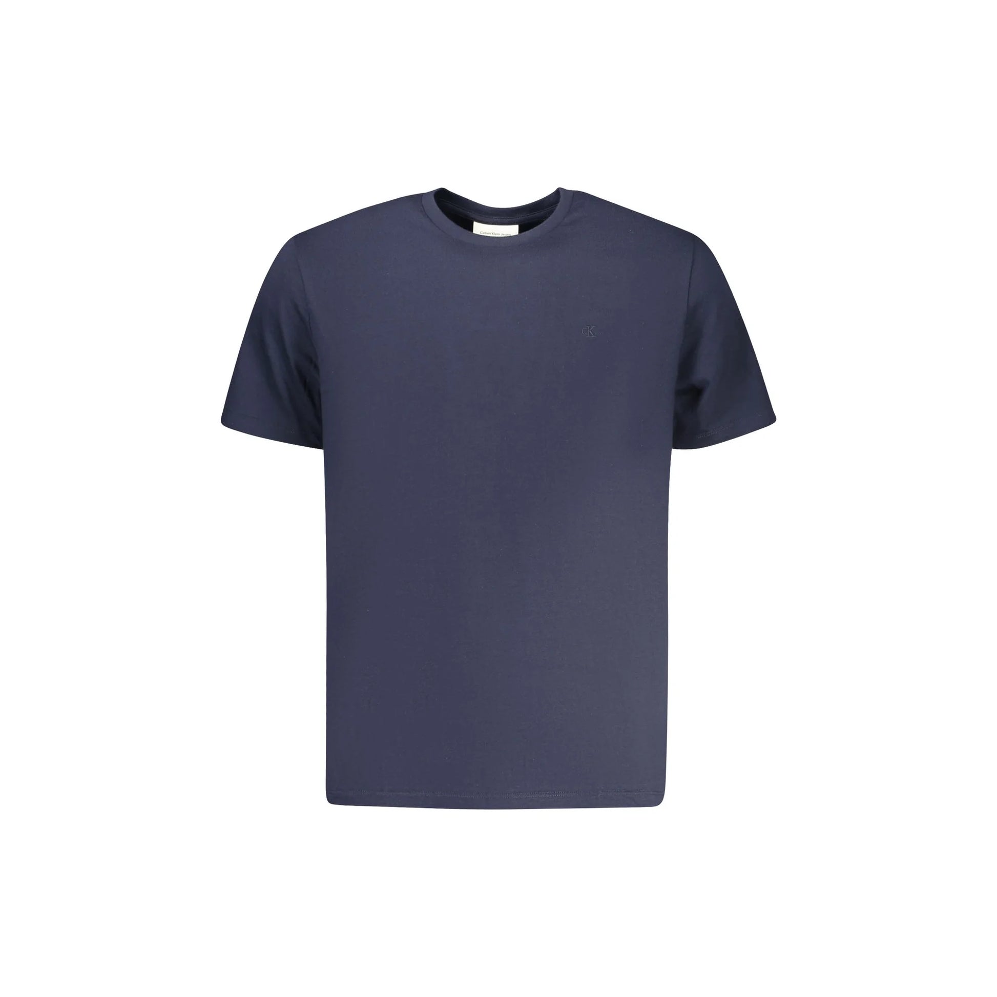 Calvin Klein T-Shirt Uomo Maniche Corte Girocollo Cotone Logo Ricamato Blu - foto prodotto