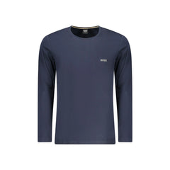 Boss T-Shirt Μακρυμάνικη Ανδρική Μπλε Ραμμένο