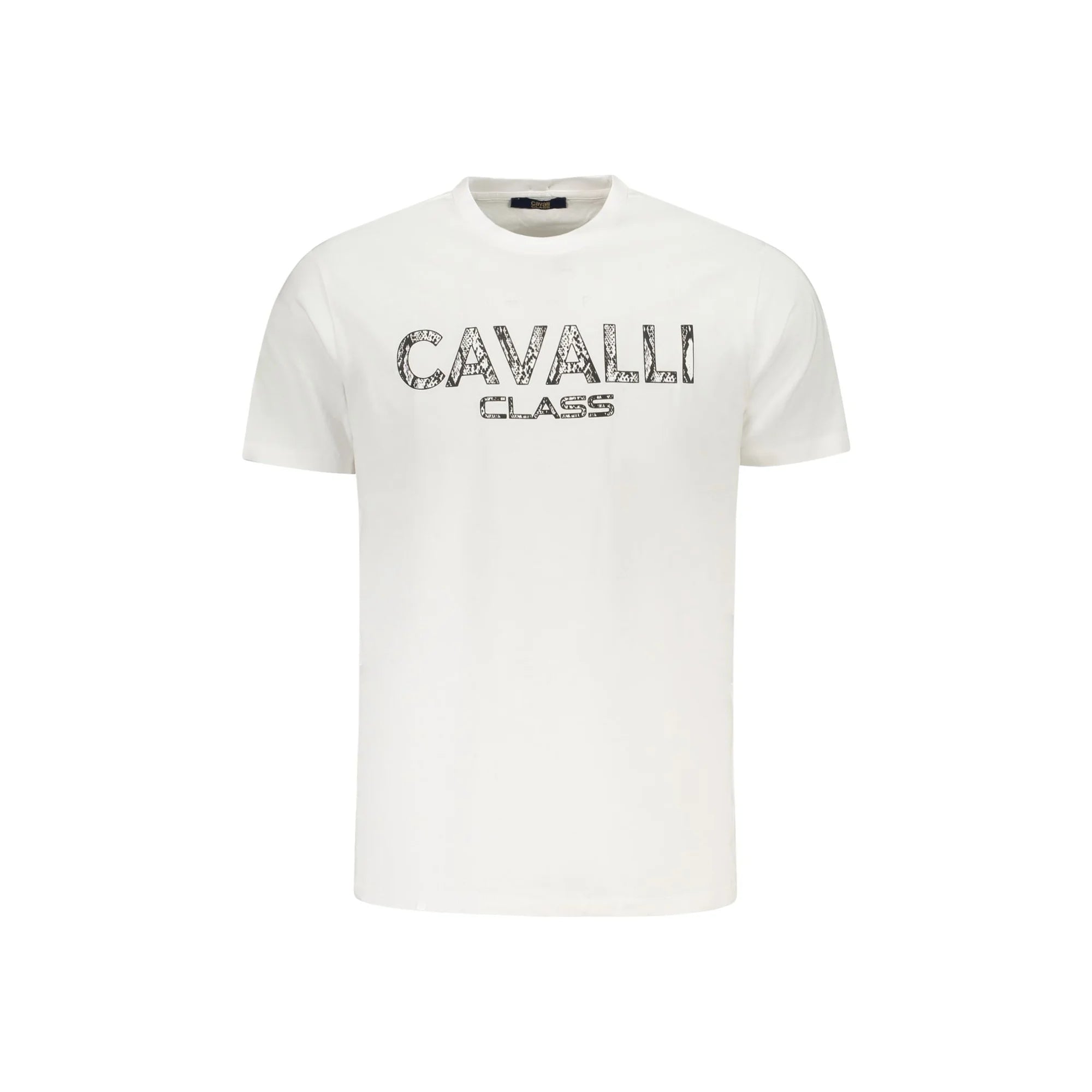 Cavalli Class T-Shirt Maniche Corte Uomo Bianca Stampa Logo Bianco - foto prodotto