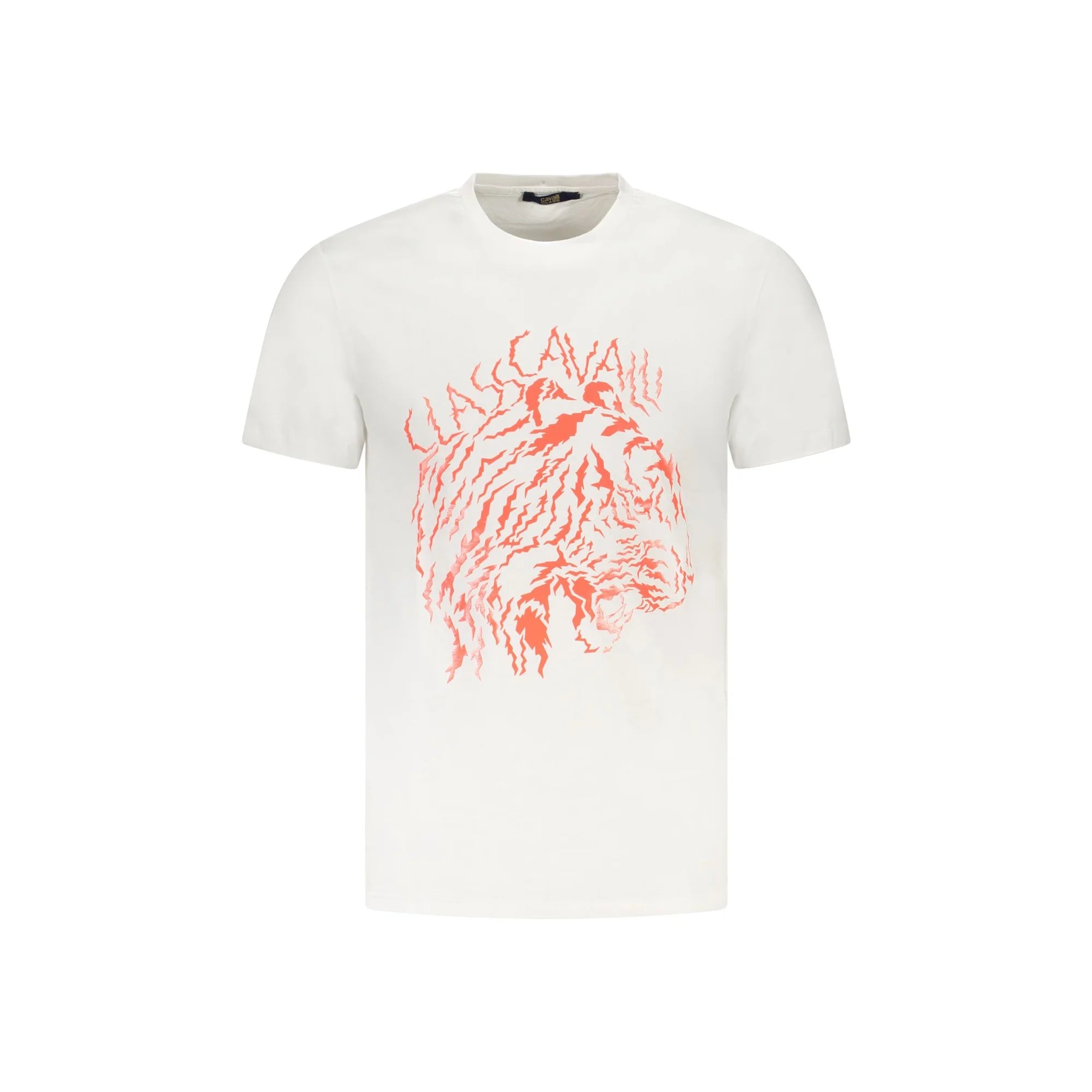 Cavalli Class T-Shirt Maniche Corte Uomo Bianca Stampa Logo Bianco - foto prodotto