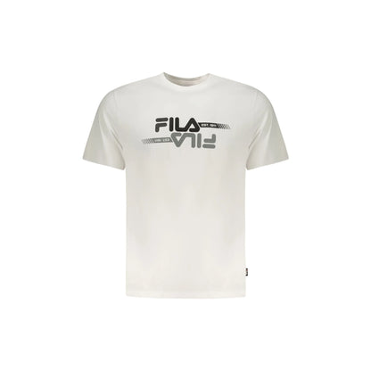 Fila T-Shirt Maniche Corte Uomo Bianca Stampa Logo Bianco - foto prodotto