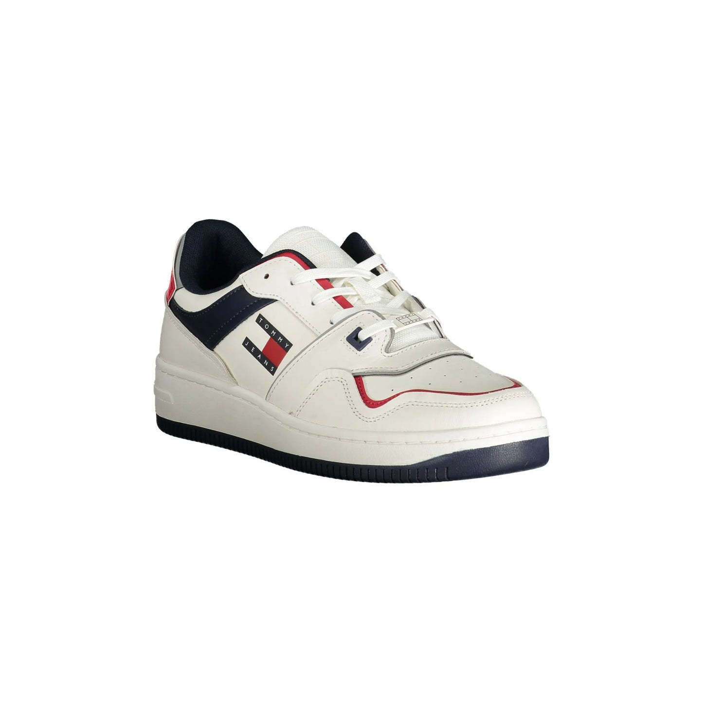 TOMMY HILFIGER Scarpe Sneakers Uomo Bianche con Dettagli Blu e Rossi bianco - vista 2