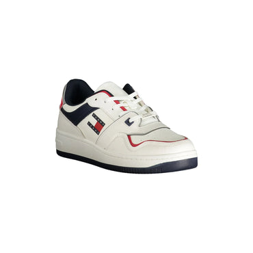 TOMMY HILFIGER Scarpe Sneakers Uomo Bianche con Dettagli Blu e Rossi bianco - vista 2