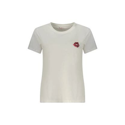 Pepe Jeans T-Shirt Maniche Corte Donna Bianca Stampa Logo Bianco - foto prodotto