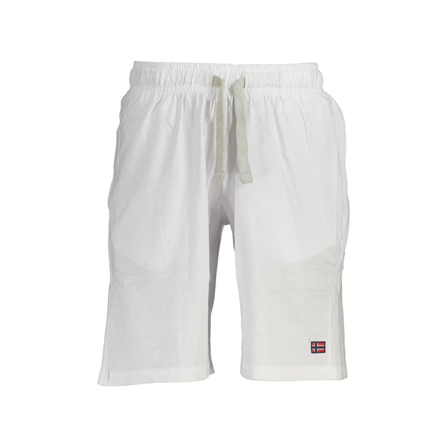 Norway 1963 Short Pantaloni Bermuda Uomo Bianco Logo - foto prodotto