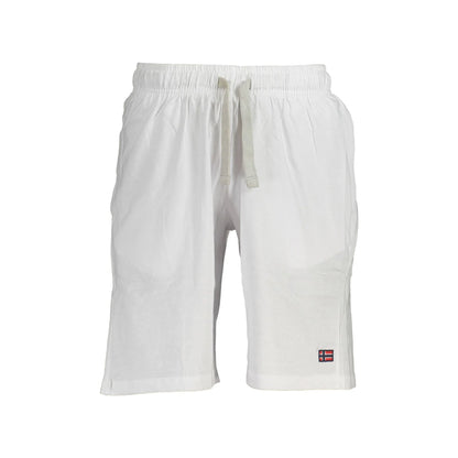 Norway 1963 Short Pantaloni Bermuda Uomo Bianco Logo - foto prodotto