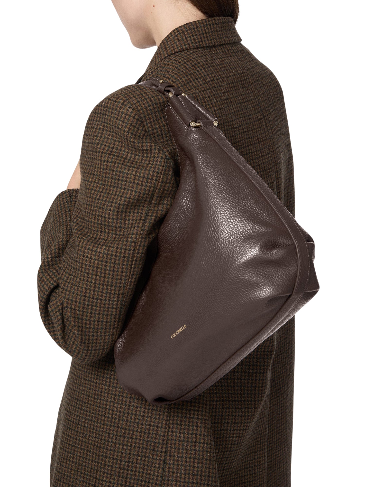 COCCINELLE Borsa Donna a Spalla Nera Rebekka Small in Vera Pelle