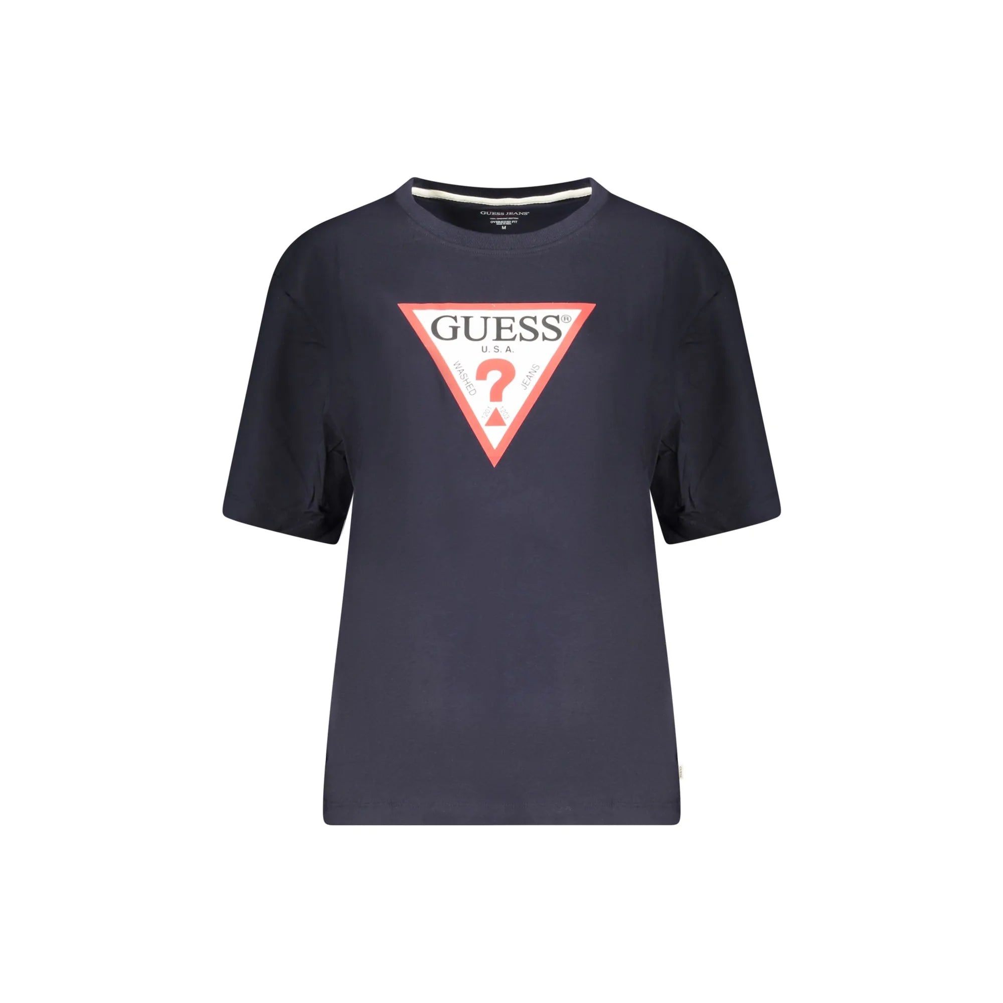 GUESS JEANS T-SHIRT MANICHE CORTE DONNA BLU