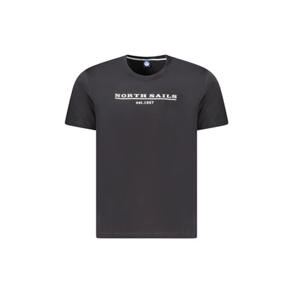 North Sails T-Shirt Maniche Corte Uomo Nera Stampa Logo Nero - foto prodotto