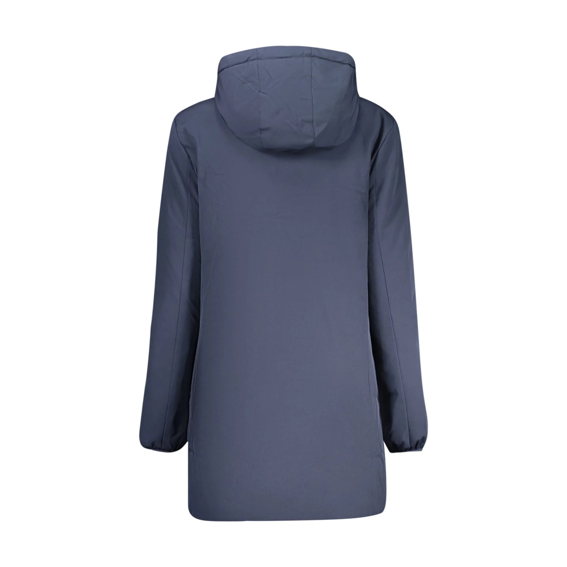 North Sails Giubbotto Donna Blu Lungo con Cappuccio Water Resistant Logo Giubbotti e Giacche - vista 2