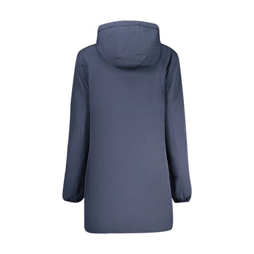 North Sails Giubbotto Donna Blu Lungo con Cappuccio Water Resistant Logo Giubbotti e Giacche - vista 2