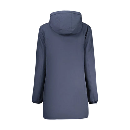 North Sails Giubbotto Donna Blu Lungo con Cappuccio Water Resistant Logo Giubbotti e Giacche - vista 2